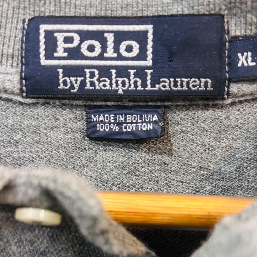 Polo Ralph Lauren Polo Shirt Mens XL Gray Excellent Long Sleeve Pique Logo - Picture 3 of 7